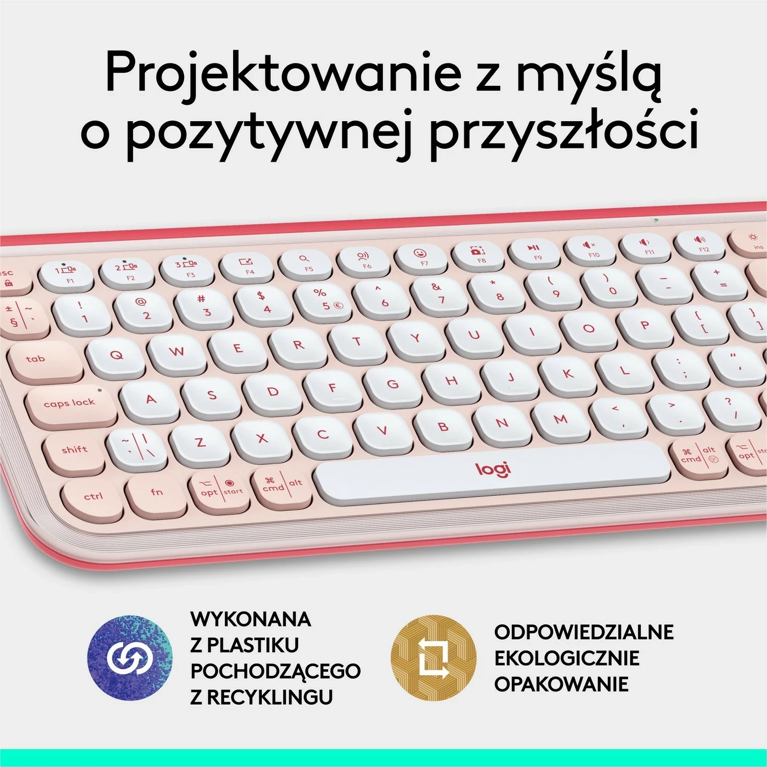 Tastierë Logitech POP ICON Keys, pa kabllo, rozë