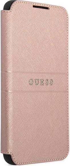 Mbështjellës Guess Saffiano Stripes për Samsung Galaxy S22+, rozë