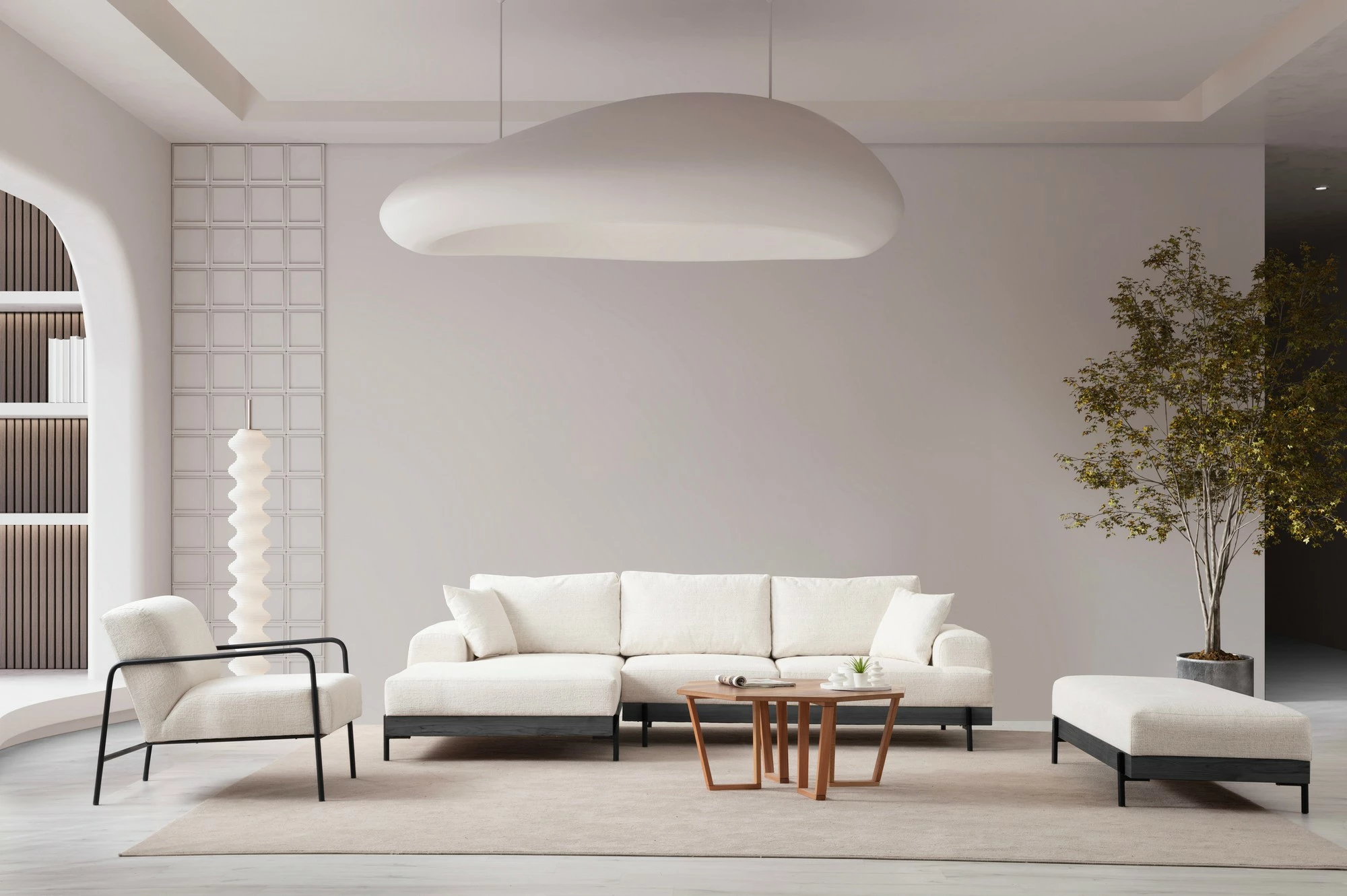 Këndare Atelier del Sofa, e zezë majtas - e bardhë