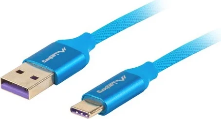 Kabllo USB Lanberg CA-USBO-21CU-0010-BL, 1 m, USB 2.0, USB A në USB C, Blu