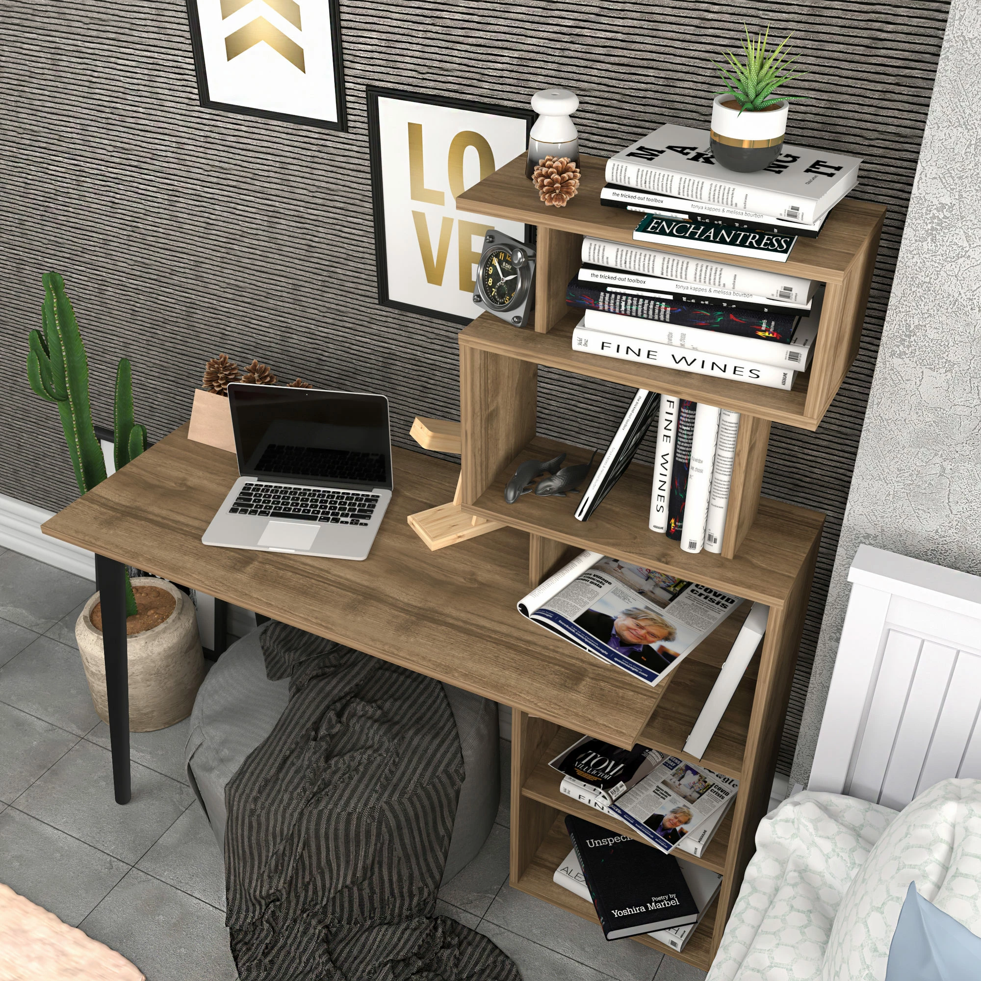 Tavolinë studimi Hanah Home, ngjyrë arre, Vina