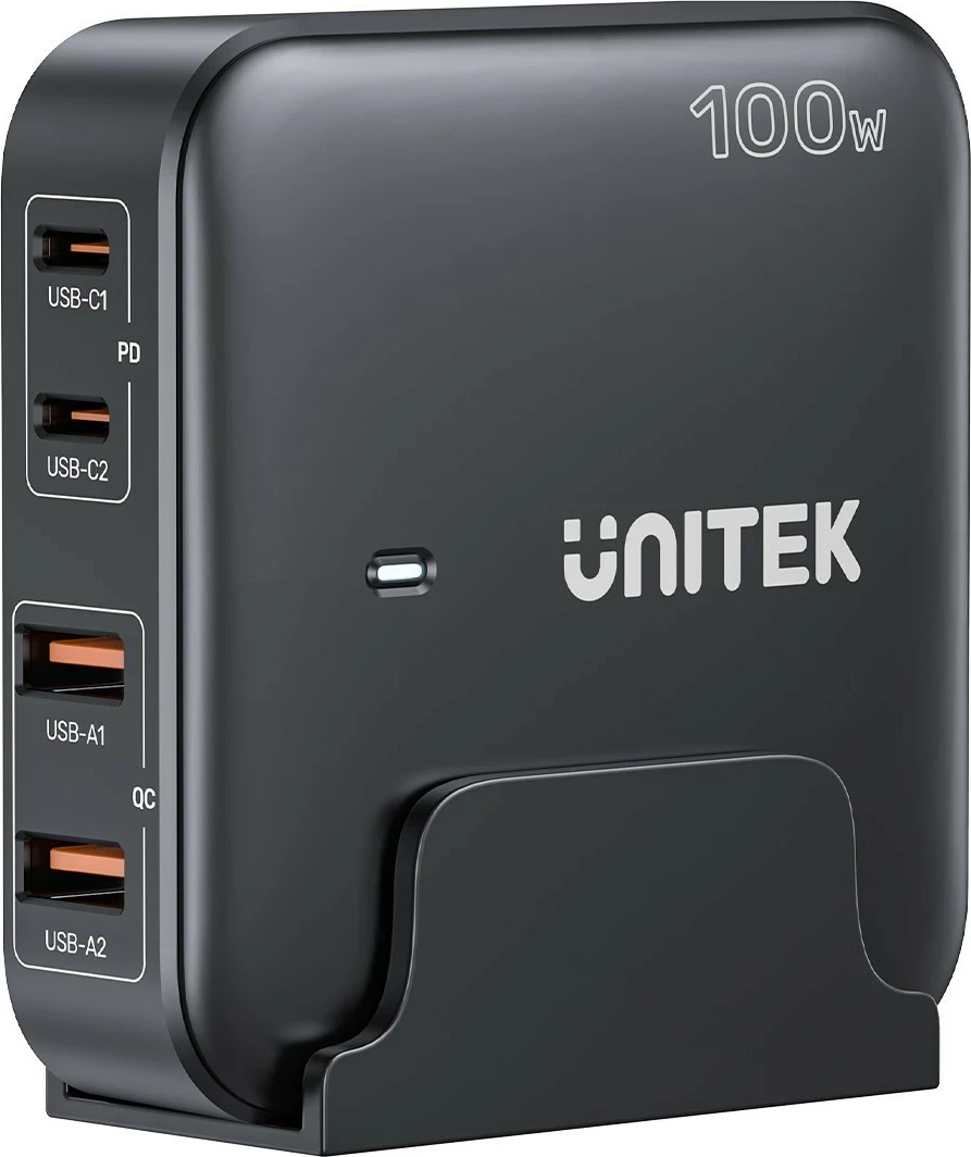 Karikues Unitek GaN 100W 2xUSB-A 2xUSB-C, i zi