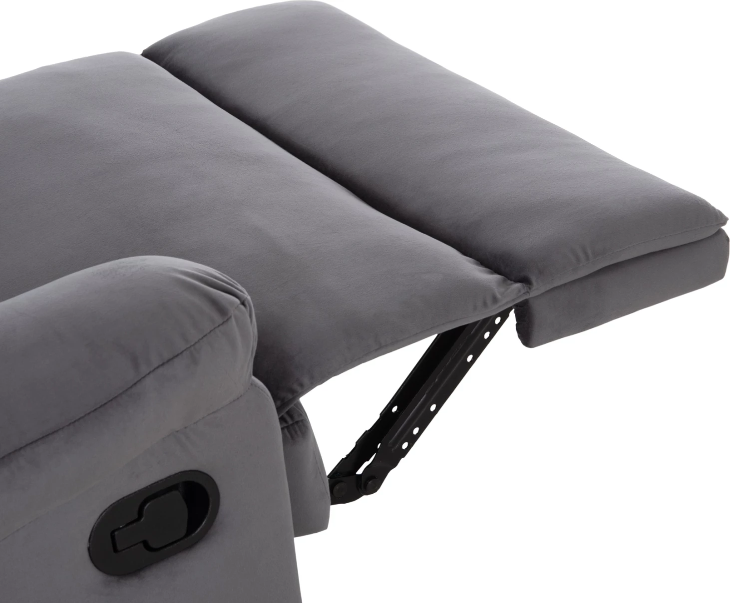 Fotel me recliner manual BRAYLEN, kadife gri, FH3298.01, 85x90x95cm