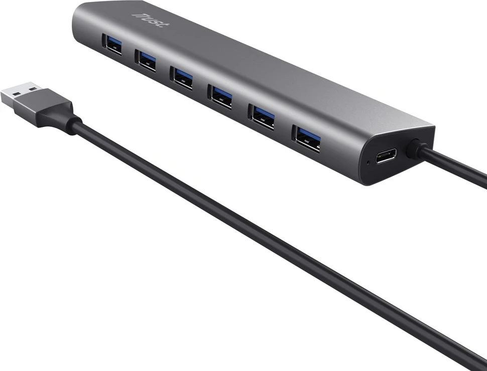 Hub USB Trust Halyx, 5000 Mbit/s, Silver