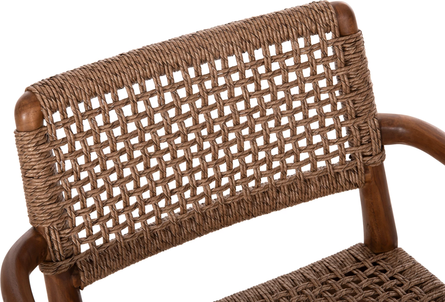 Karrige për ngrënie ROSCO FH6132.01 dru TEAK ngjyrë arre, litar VIRO ngjyrë kafe, 56x54.5x78H cm