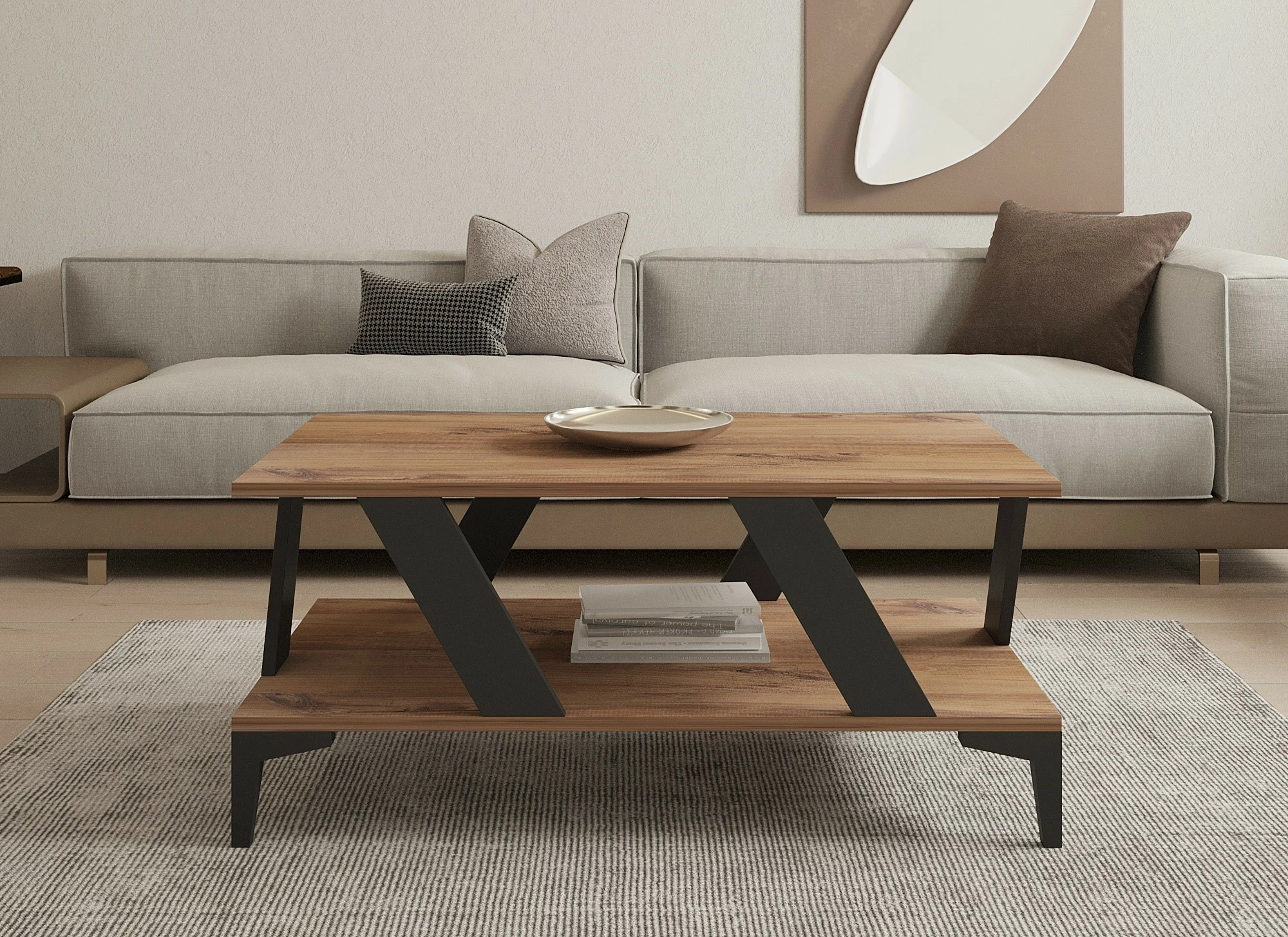 Tavolinë kafeje Hanah Home, tabla, anthracite, atlantic pine