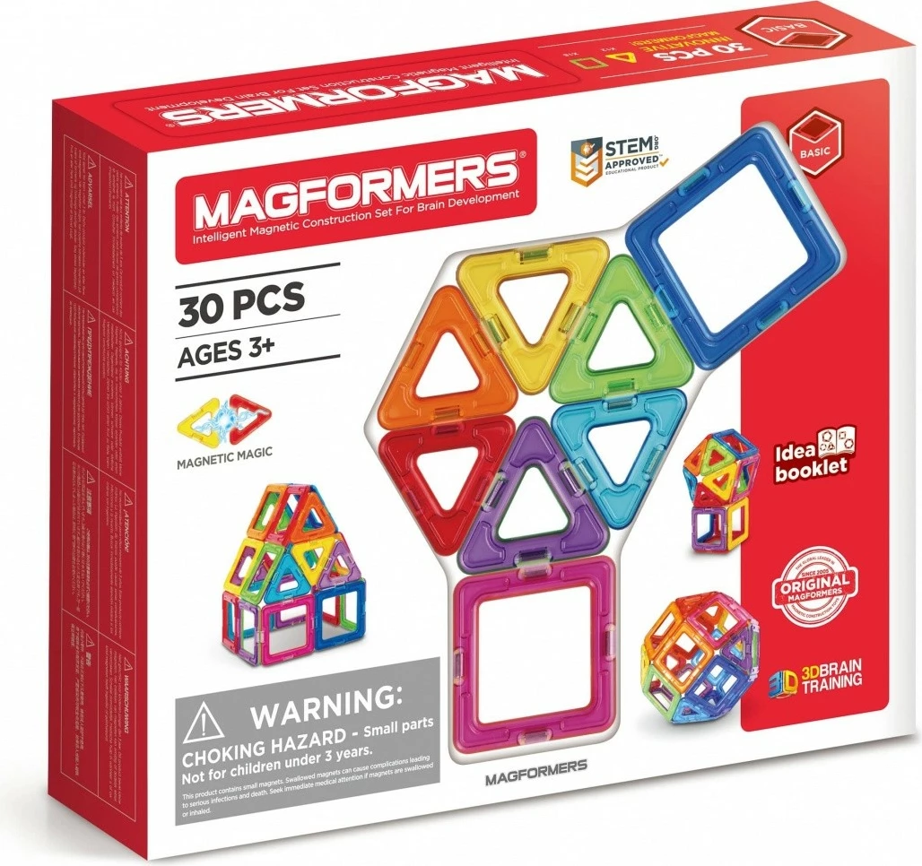 Blloqe magnetike ndërtuese, Magformers, Basic 30 005-30761, 30 pjesë, 3+ vjeç, set