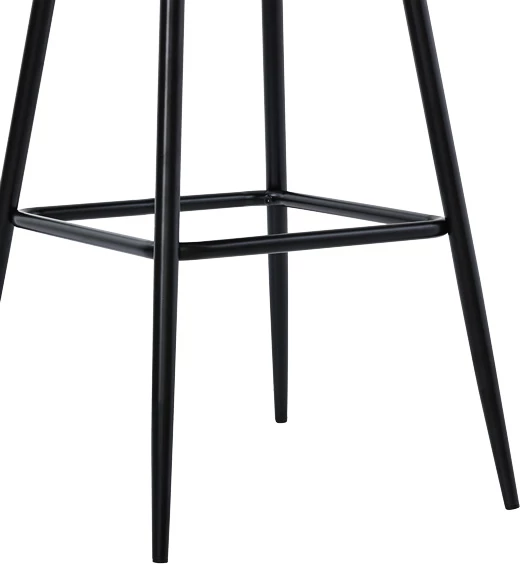 Karrige për bar Kace, pe rattan natyral, pu gri e errët, metal i zi, 43x55x102cm (set prej 2 copash)