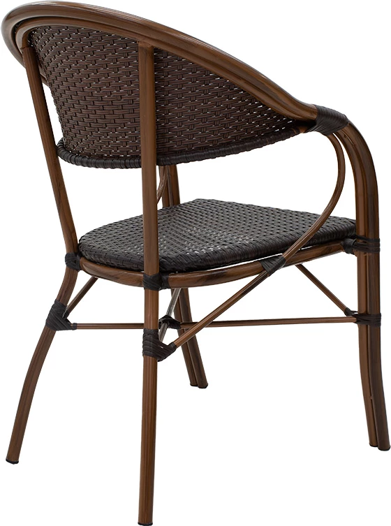 Karrige Paula metal-pe rattan ngjyrë kafe