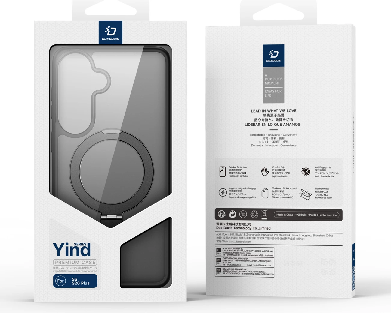 Mbështjellës Dux Ducis Yind për Samsung Galaxy S26+, MagSafe, me stand, i zi