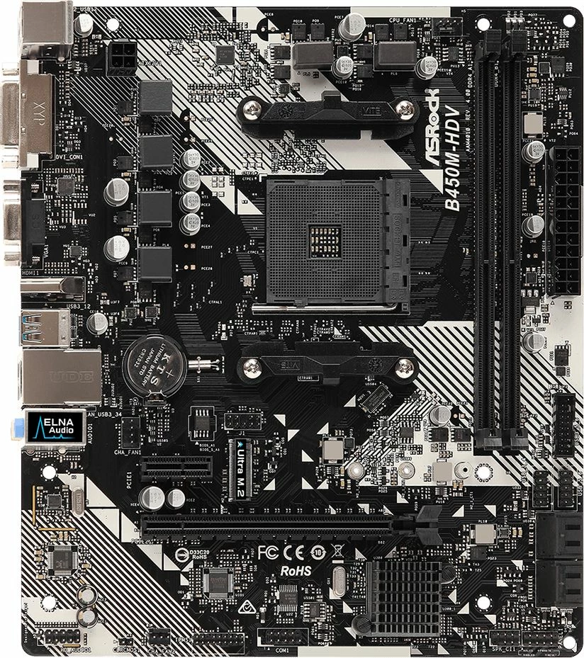 Pllakë amë ASRock B450M-HDV R4.0, AMD B450, AM4, 2xDDR4 deri 64GB, Micro-ATX