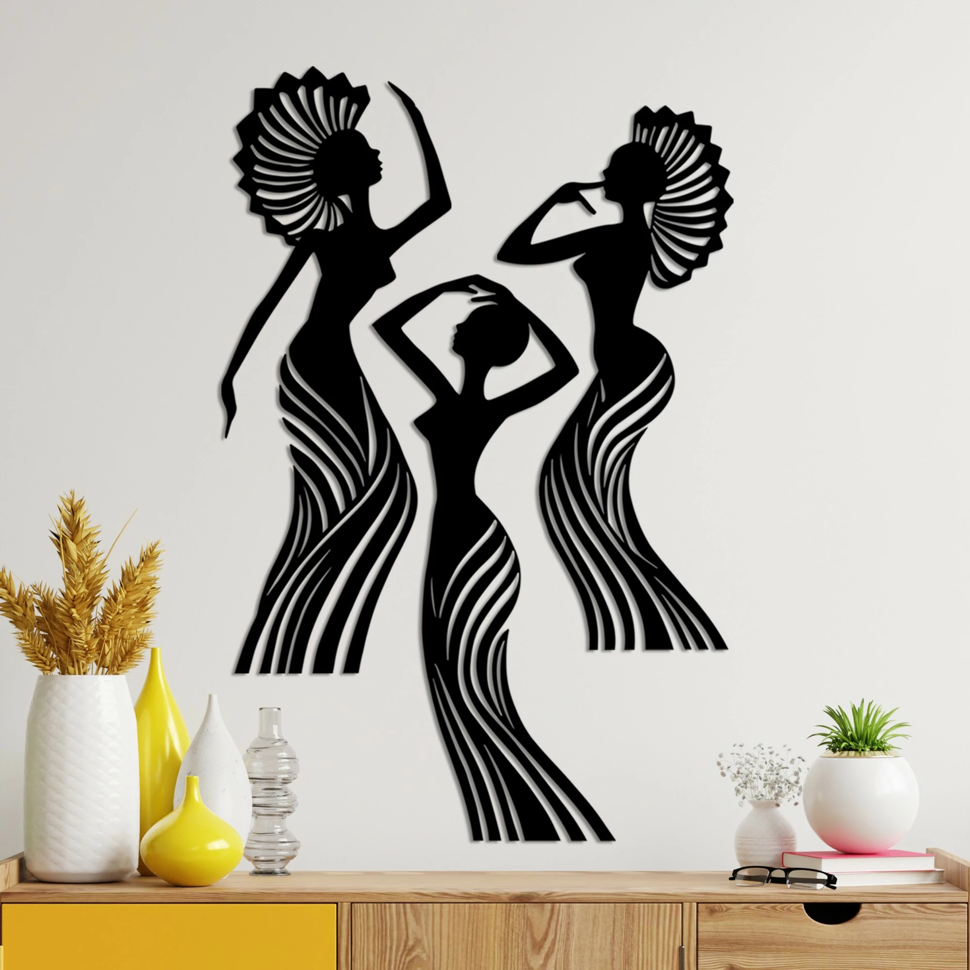 Set dekorativ metalik (3 copë), Wallity, valltare afrikane