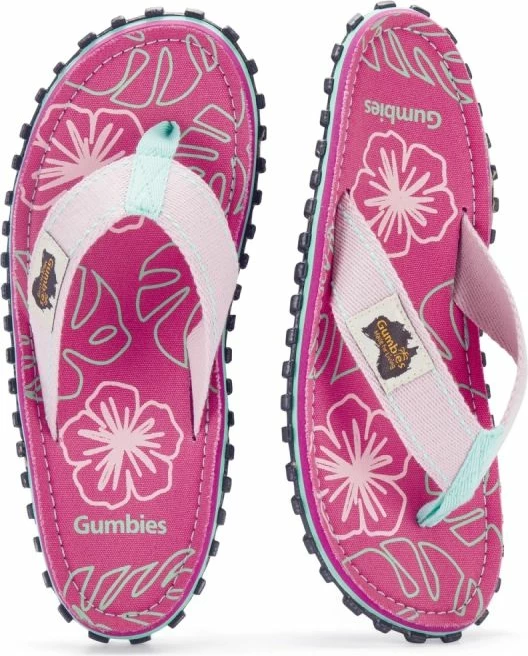 Flip-flopa për femra Gumbies Islander Blush Hibiscus