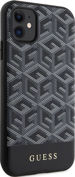 Mbështjellës Guess GUHMN61HGCFSEK për iPhone 11/XR 6.1", MagSafe, i zi