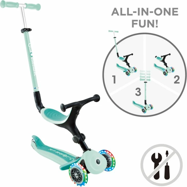 Trotinetë me ulëse Globber GO•UP Active Lights (744-206), për fëmijë