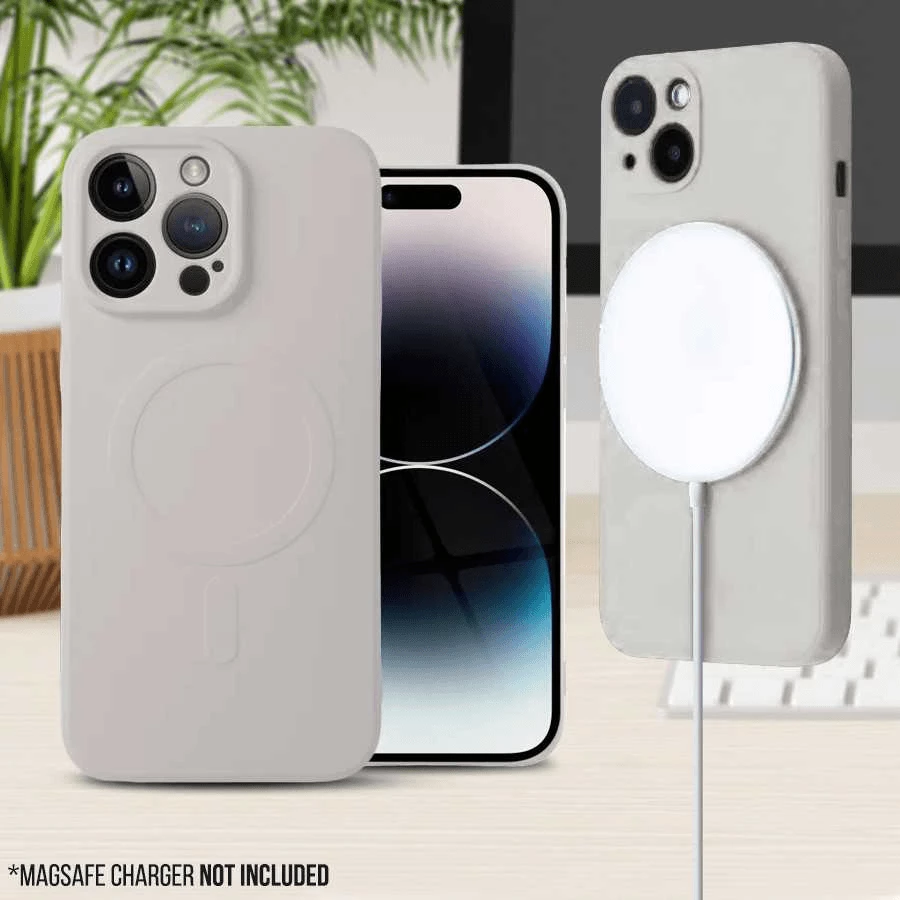 Mbështjellës silikoni MagSafe ONASI për iPhone 14 Plus, Matte White