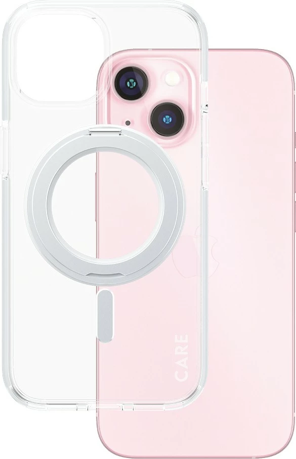 Mbështjellës PanzerGlass CARE Case me kickstand & MagSafe për iPhone 15, transparent