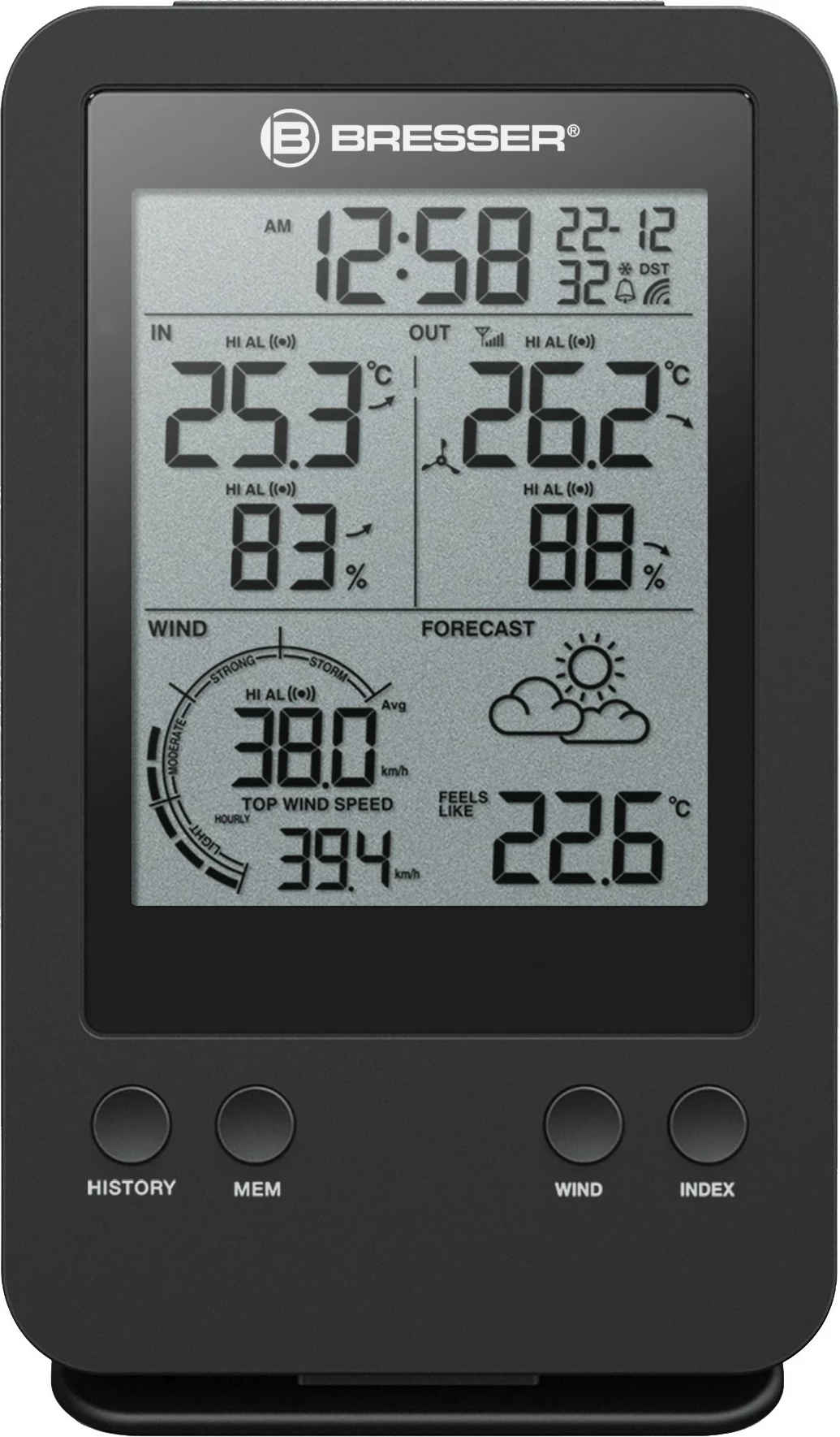 Stacion moti Bresser Windmesser 3-in-1, digjital, i zi
