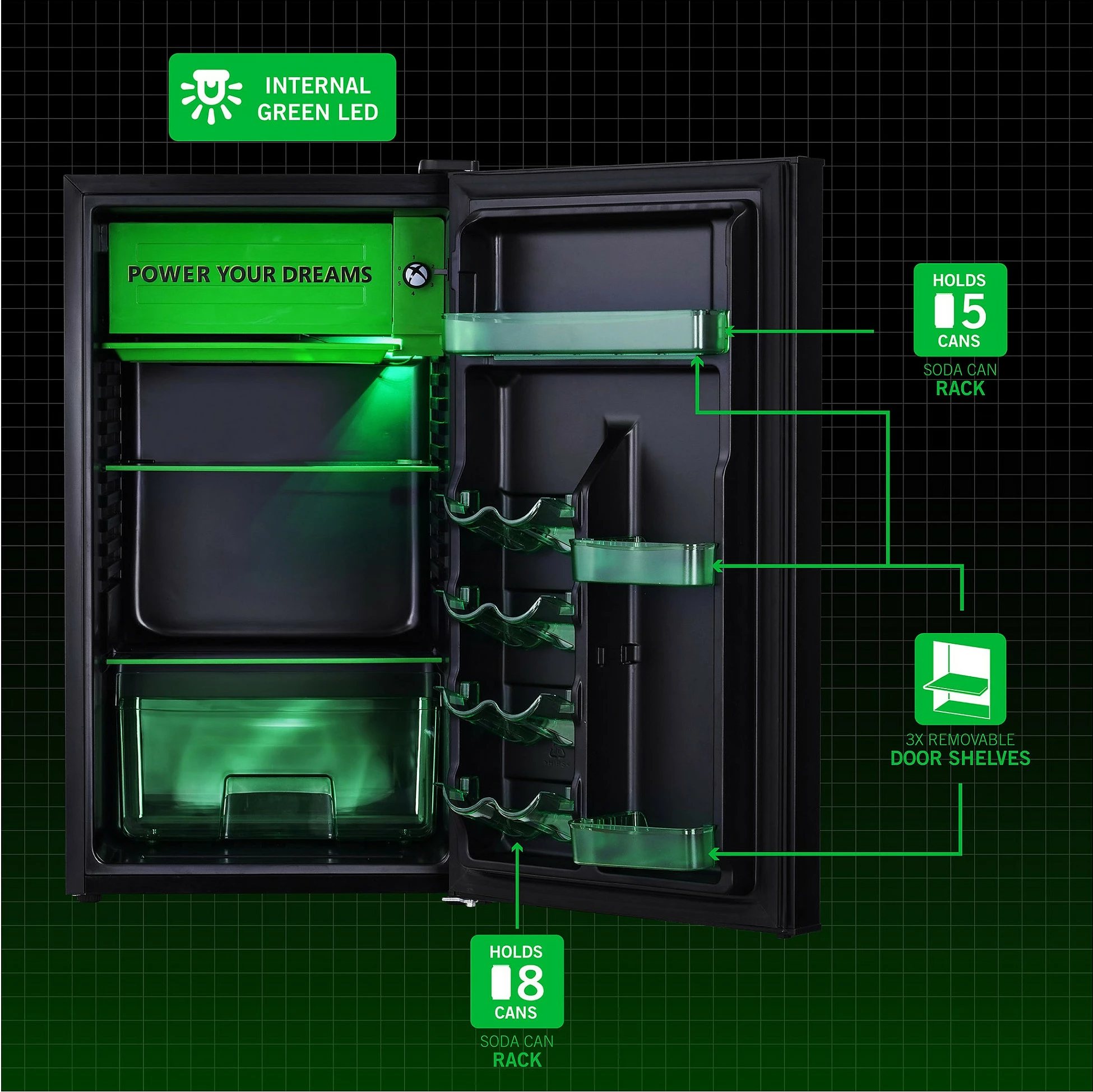 Frigorifer Ukonic Xbox 91L, me ngrirës sipër, i zi