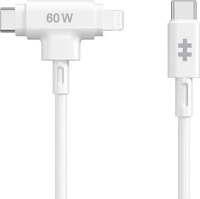 Kabllo Targus HyperJuice USB-C në USB-C/Lightning, 1.5m, 60W, bardhë