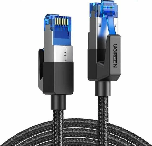 Kabllo Ethernet Ugreen NW153 RJ45 Cat.8 F/FTP 1.5 m e thurur, e zezë