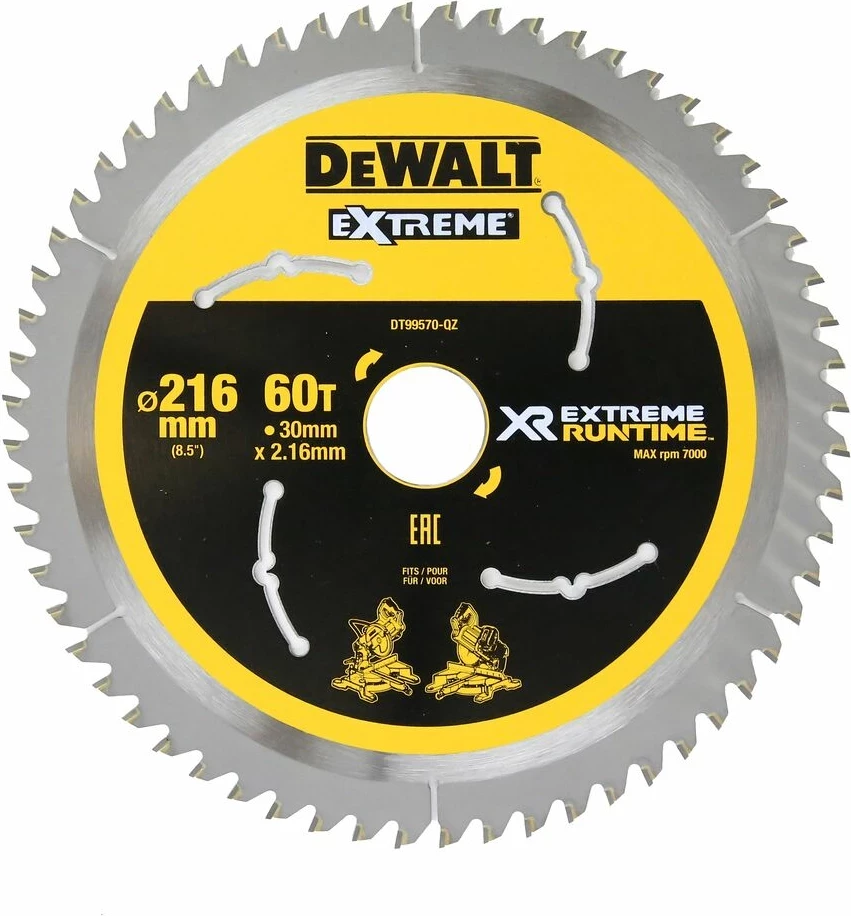 List për sharrë rrëshqitëse DeWalt DT99570 216mm 30mm 60T