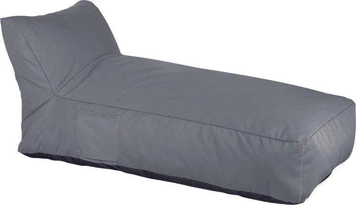 Shezlong pouf Telena, material i papërshkueshëm nga uji, ngjyrë gri e errët, 70x150x65cm