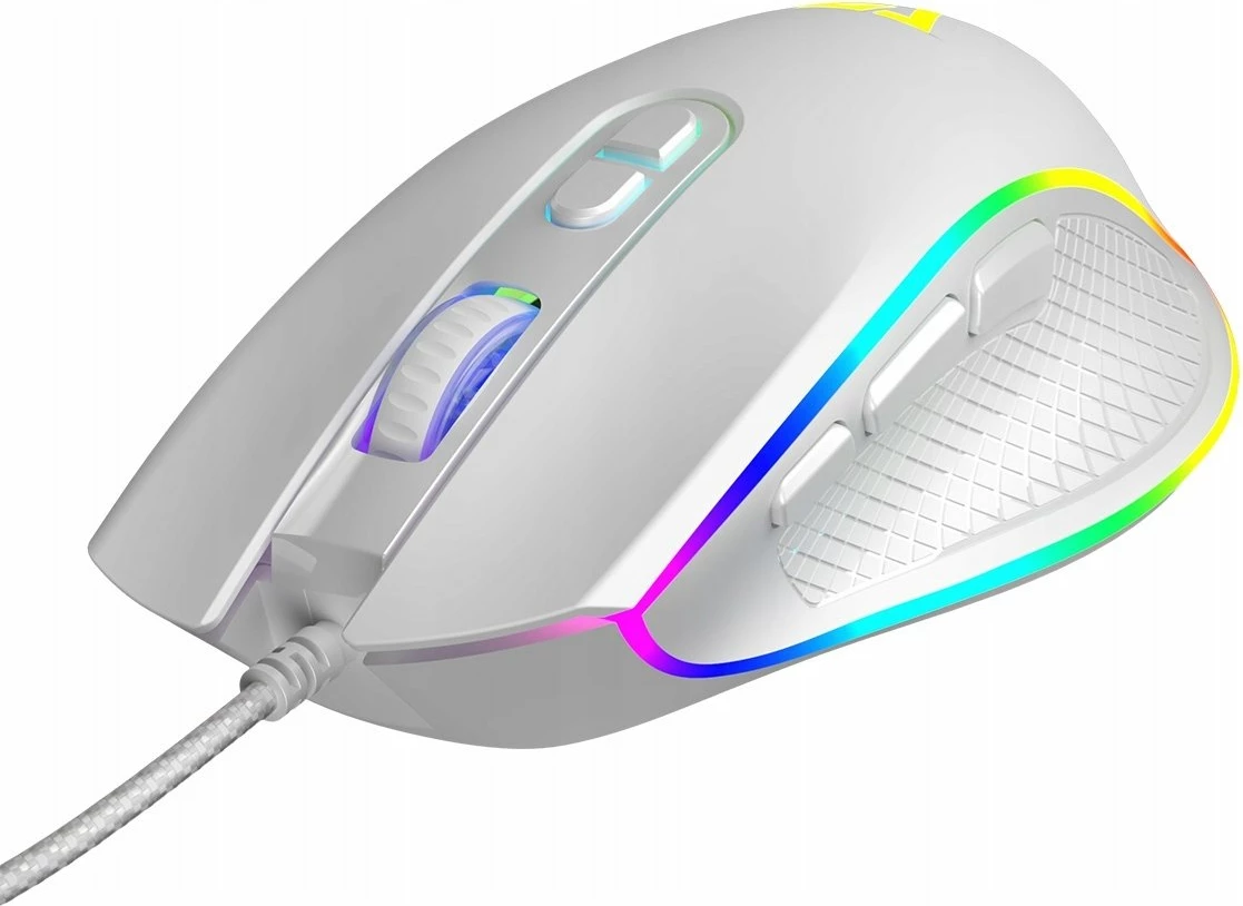 Maus Modecom Volcano Veles M-MC-VELES-200 12800 DPI RGB me kabllo USB 8 butona e bardhë