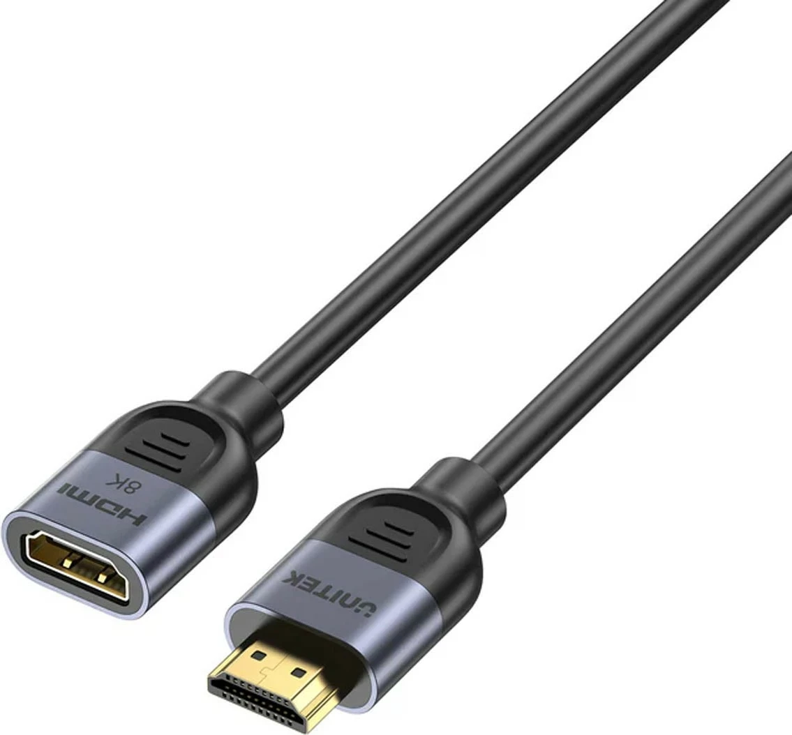 Zgjatues HDMI Unitek 2.1, 8K 3m, ngjyrë argjend-e zezë