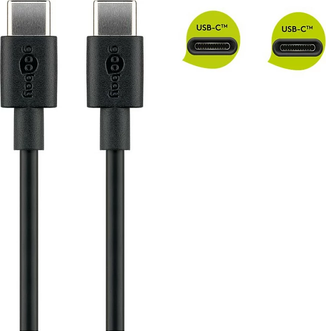 Kabëll USB-C Goobay 51243, 2 m, i zi