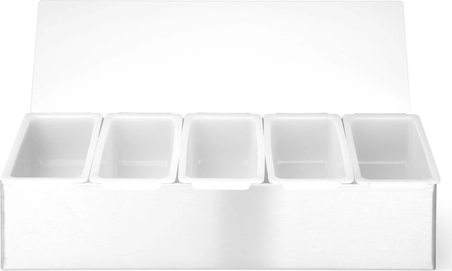 Mbajtës kondimente për bar, Bar Up, 5 kontejnerë, 375x140x90 mm, inox