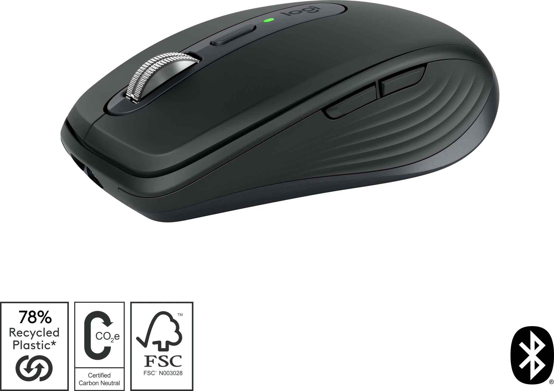 Maus Logitech MX Anywhere 3S, Djathtas, Laser, RF Wireless + Bluetooth, 8000 DPI, Grafit