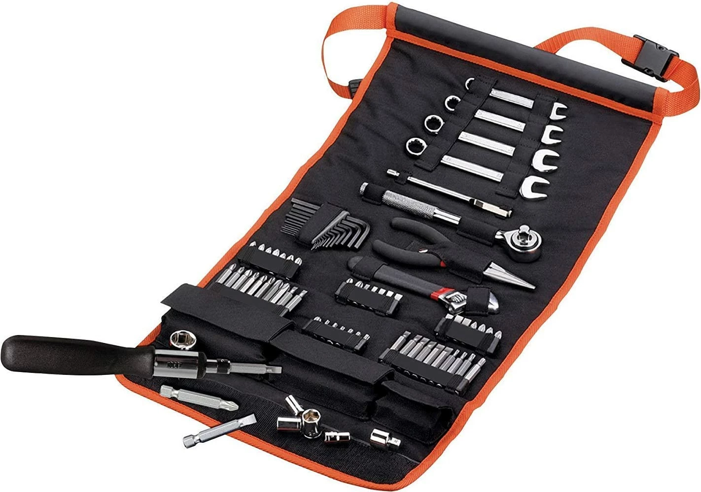 Set bitash dhe çelësash Black&Decker A7063, 56 pjesë, me ragljo, Allen, pincë, me kuti, zi/portokalli