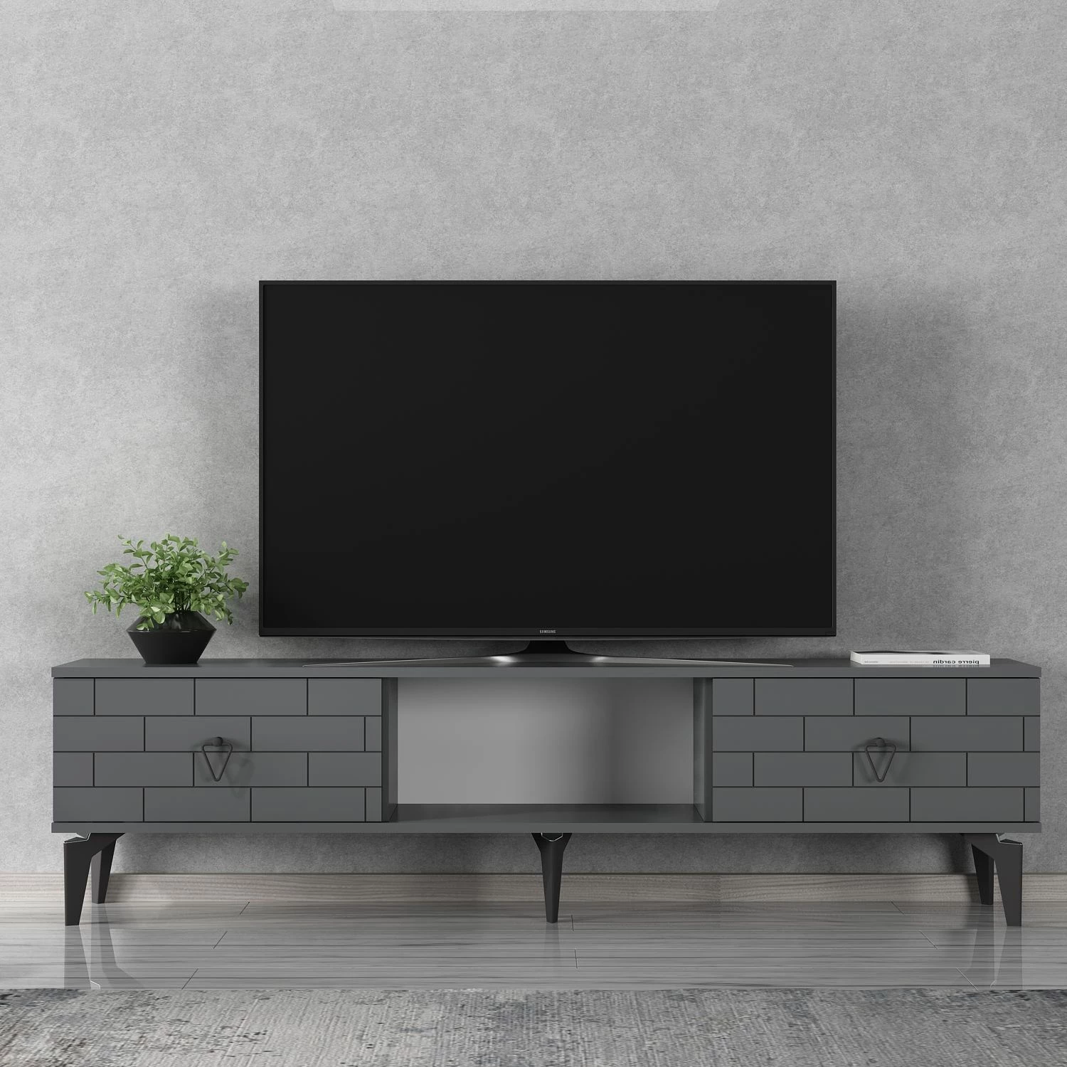 Komodë TV Skye Decor, ngjyrë antracit, Varna