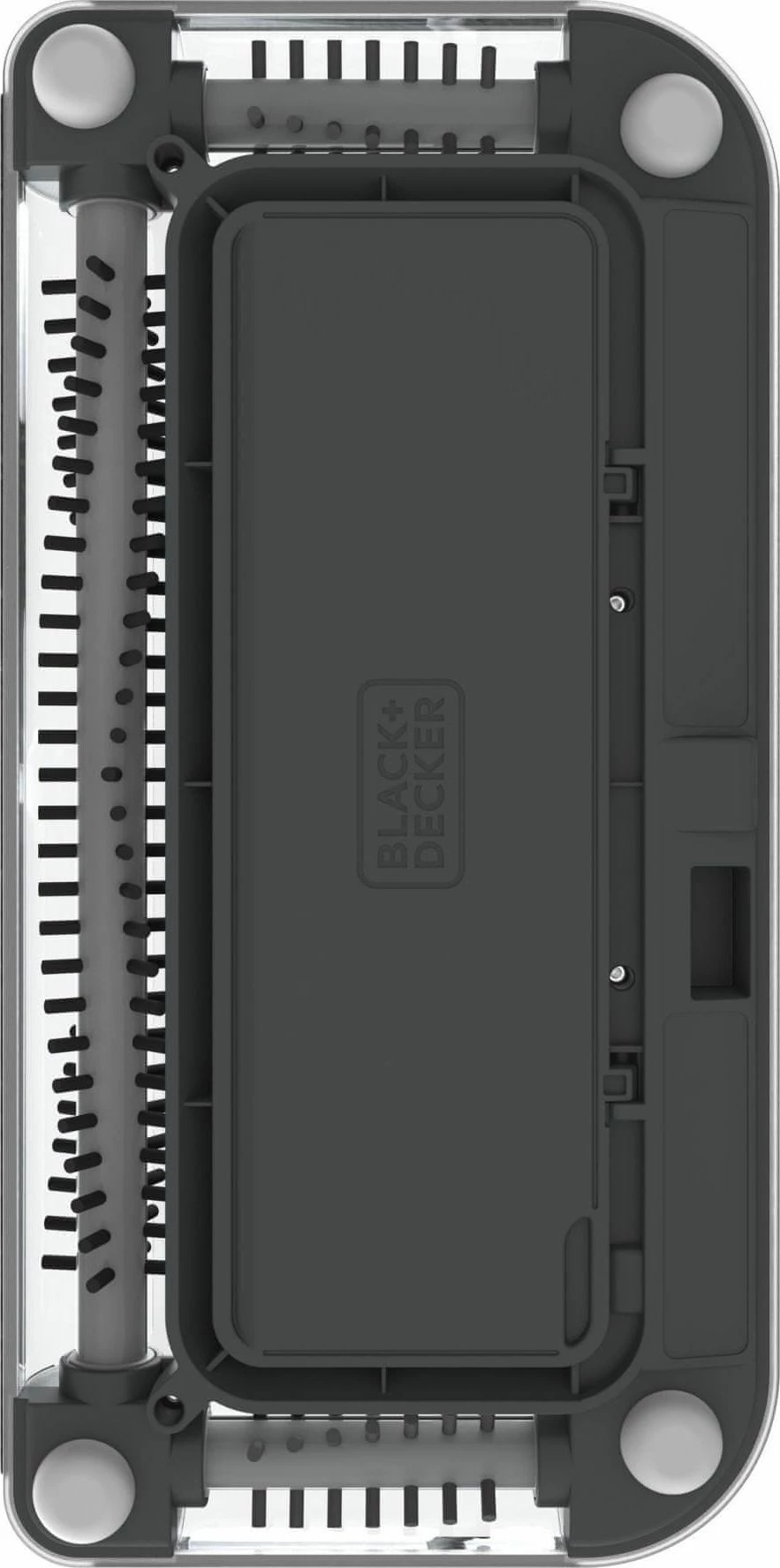 Fshesë me furçë pa kabllo Black+Decker PSA215B-QW, bateri Li-Ion 3.6V, kokë rrotulluese 360°, 3 furça turbo, bazë karikimi, e zezë/gri