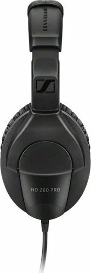 Kufje Sennheiser HD 280 Pro, me kabllo spiral 1-3 m, 3.5 mm + adapter 6.3 mm, të mbyllura over-ear, të zeza