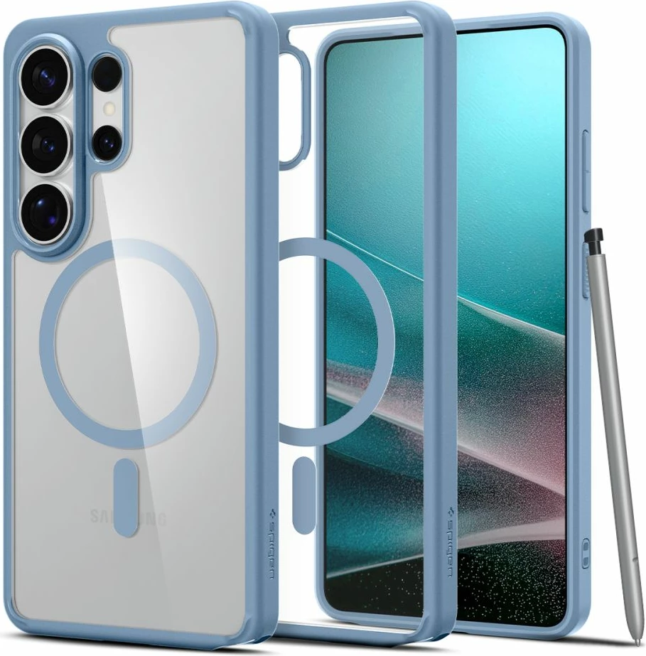 Mbështjellës Spigen Ultra Hybrid MagSafe për Samsung Galaxy S26 Ultra, TPU+PC, Clear Blue, 1 copë
