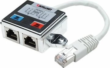 Intellinet 2-Port Modular Distributor, Cat5e, FTP, allows two RJ45 ports to share one Cat5e network cable
