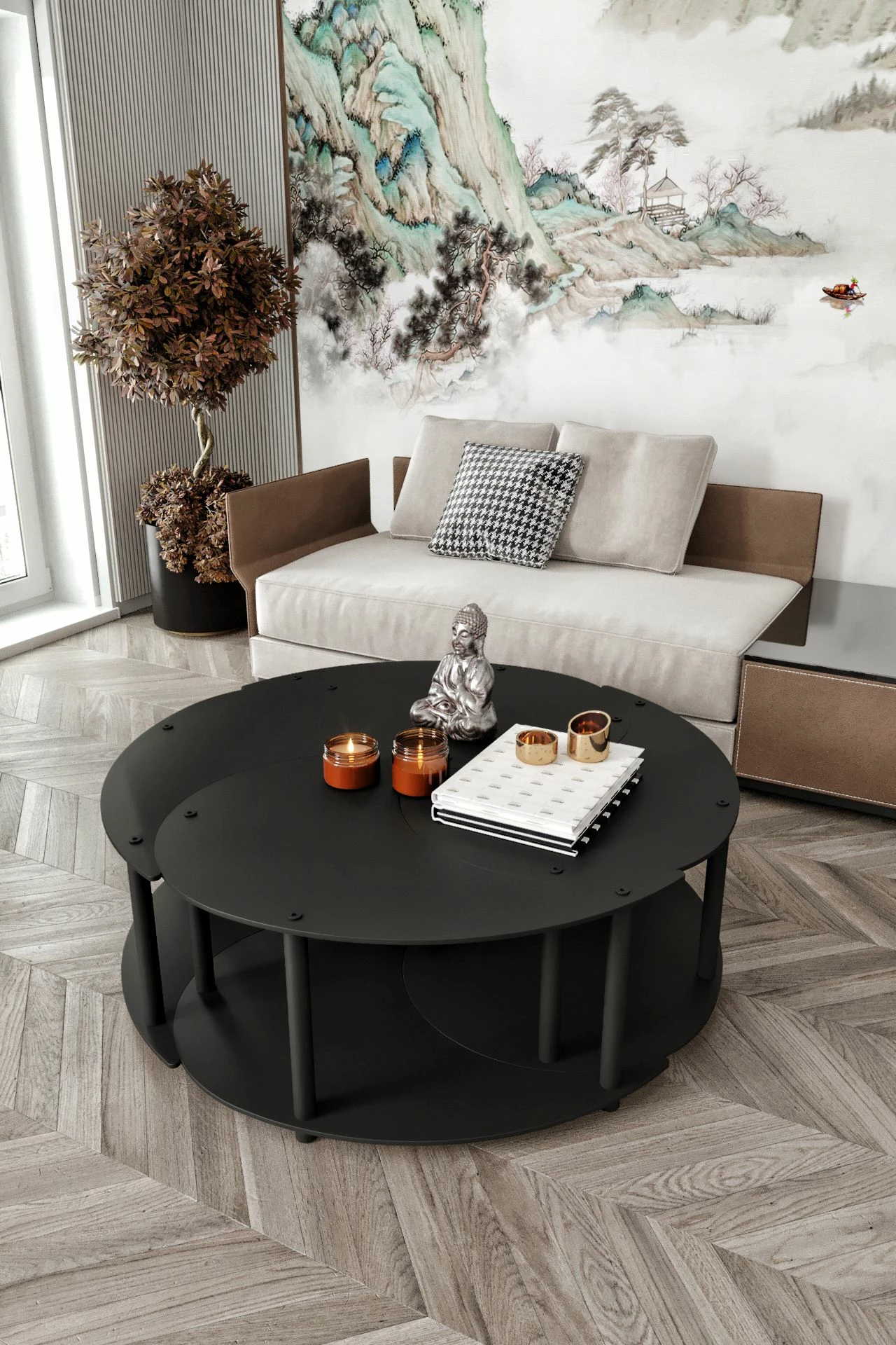 Set tavolinash kafeje Skye Decor, Yi Yang4L, 70, e zezë
