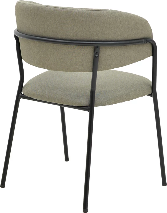 Karrige Morel, stof gri, këmbë metalike të zeza, 55x55x76cm, set prej 2 copësh