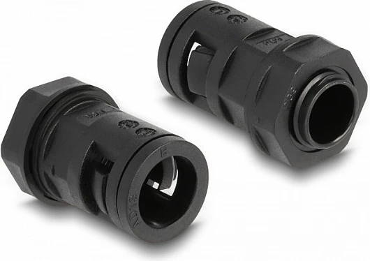 Mbështjellës mbrojtës kabllosh DeLOCK, 2 m x 13 mm, me 2x lidhës PG9, i zi