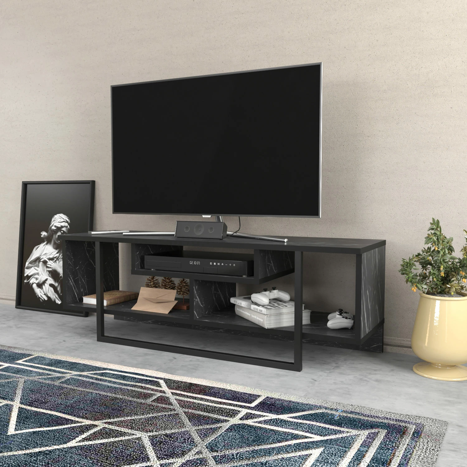 Komodë TV Hanah Home, Asal 120, e zezë