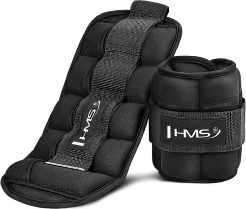 Pesha për kyçe dhe duar HMS ONK05 2 x 2.5 kg, e rregullueshme, e zezë (set 2 copë)