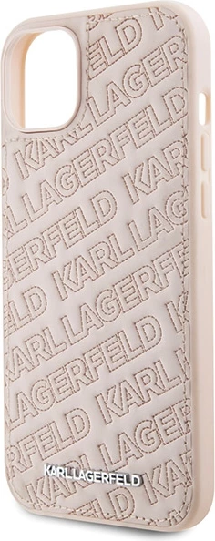 Mbështjellës Karl Lagerfeld Quilted K Pattern për iPhone 15, Rozë