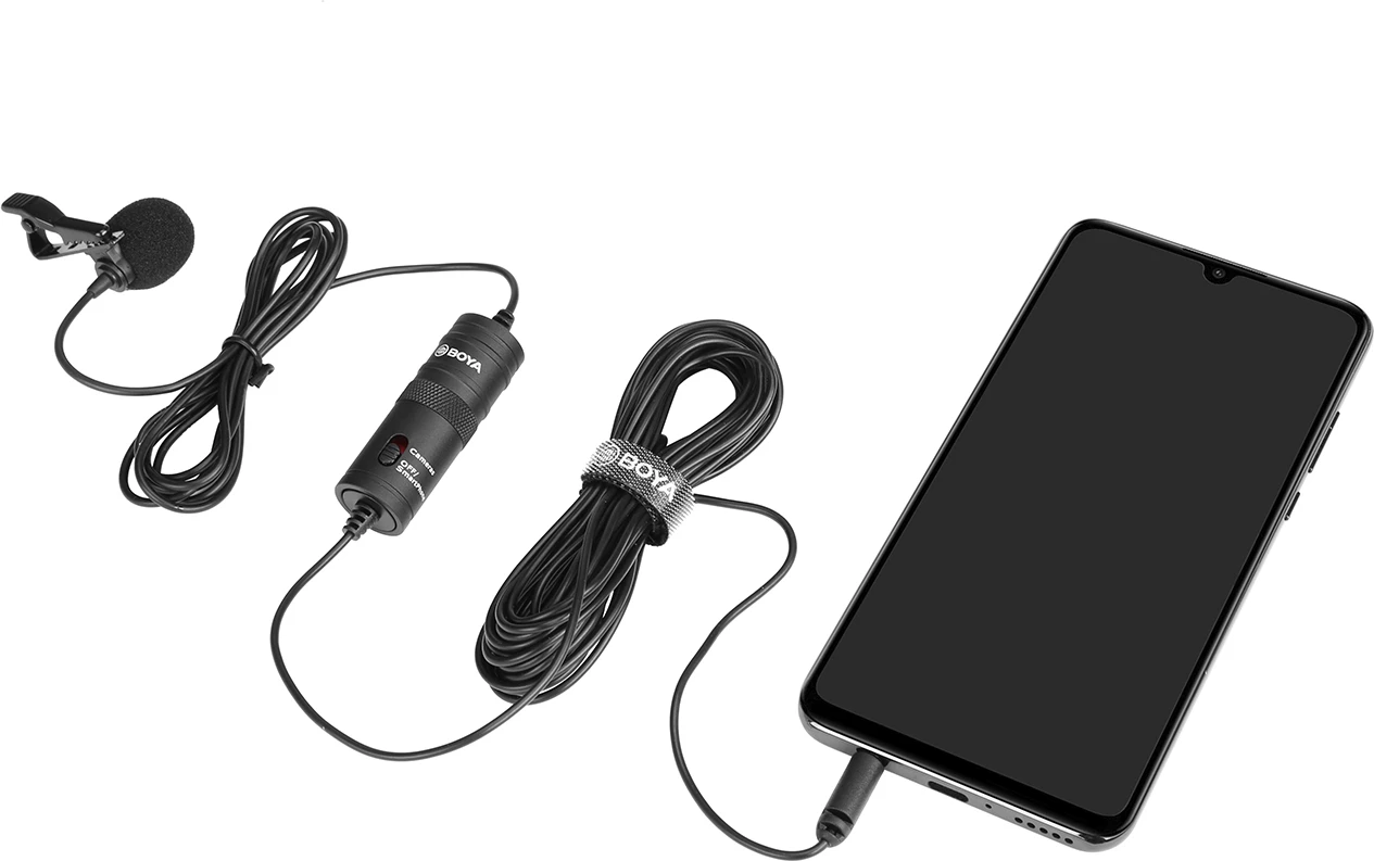 Mikrofon lavalier BOYA BY-M1 me kabllo 6 m, 3.5 mm TRRS, omnidirectional, i zi