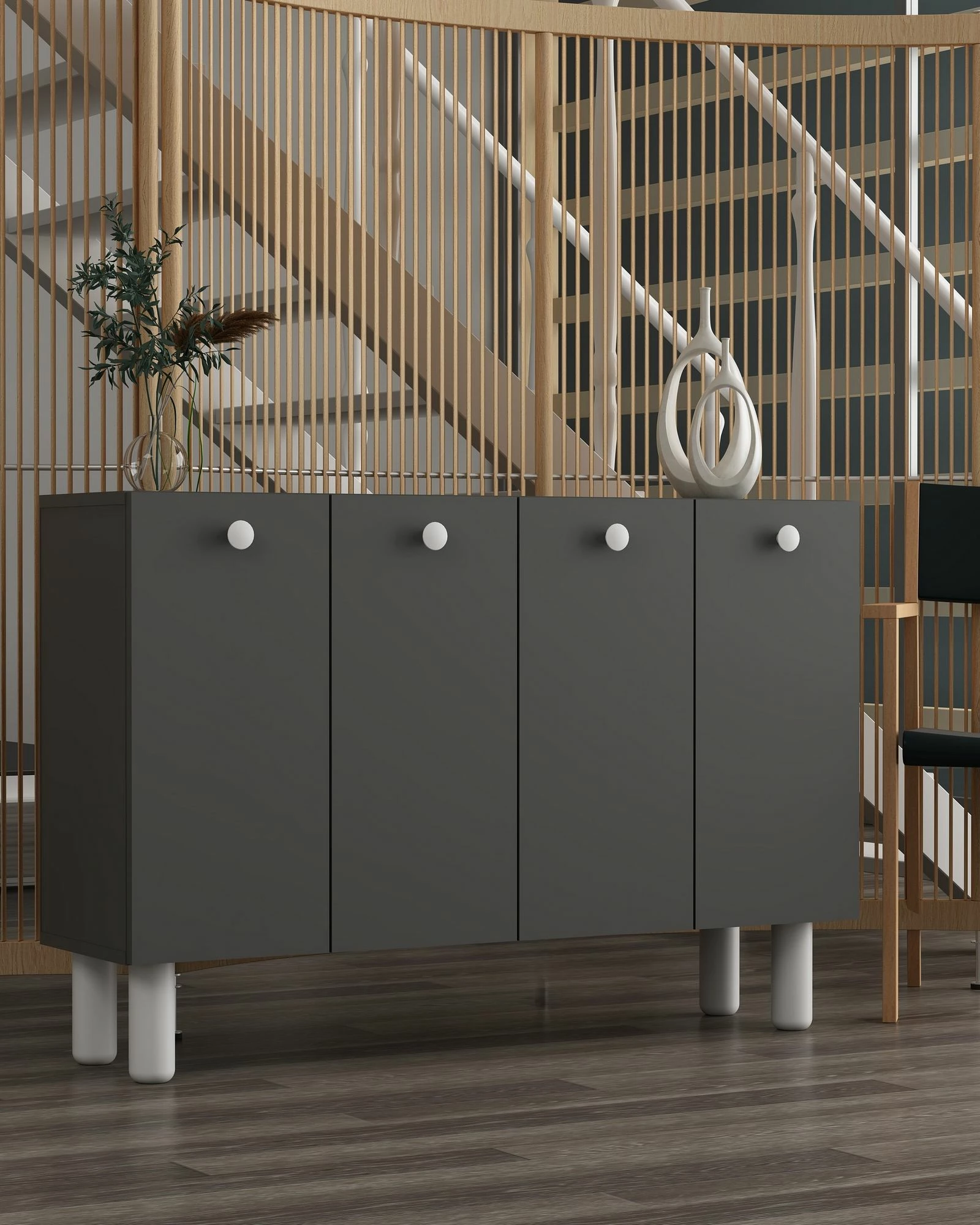 Konsol Skye Decor, Ilay Bohem, antracit-bardhë