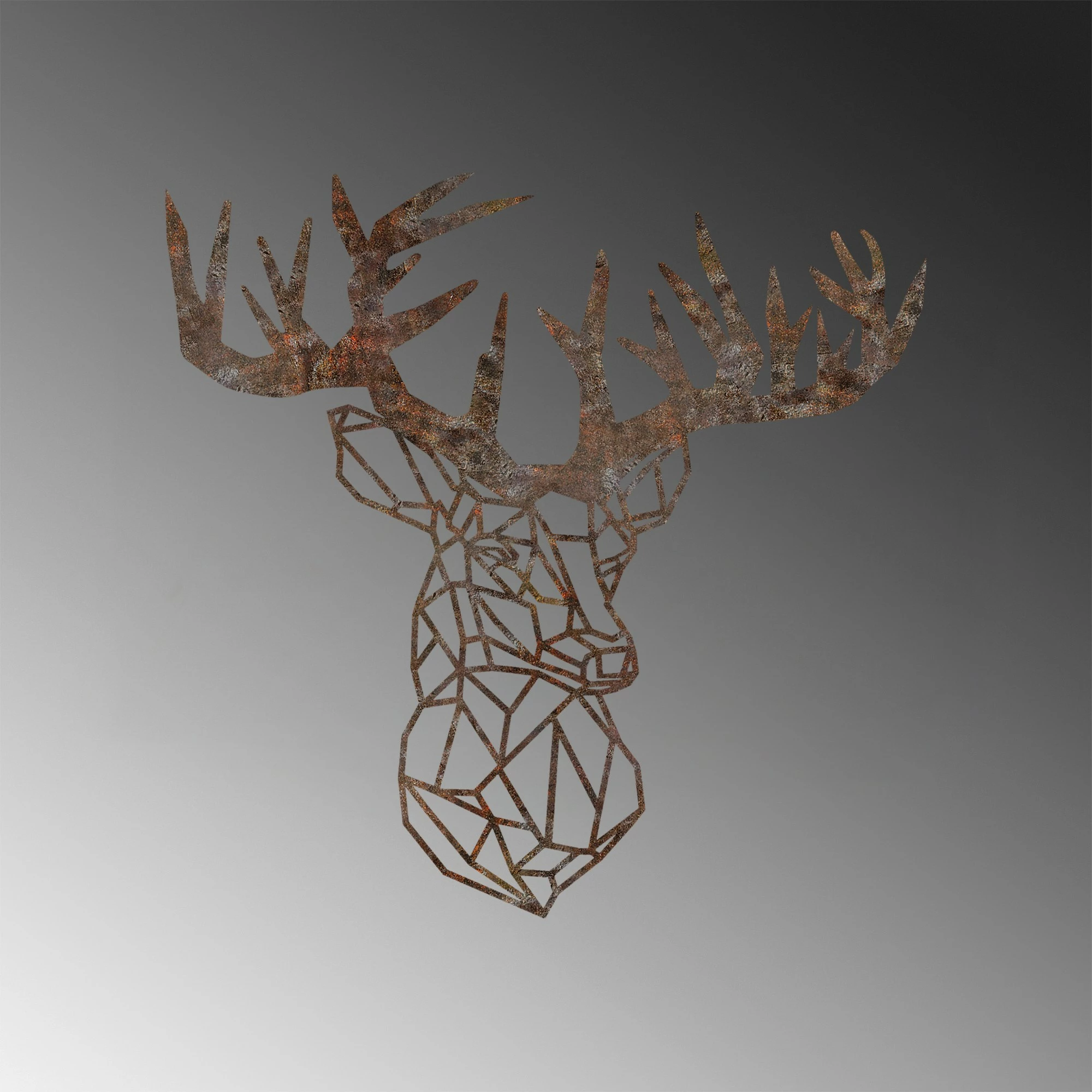 Aksesor muri dekorativ prej metali, Wallity, dreri rusty, 49x50cm