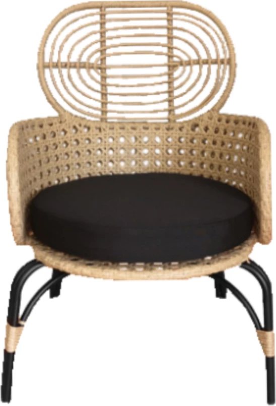 Karrige e ulët Loom, natyrale, 65x69x94