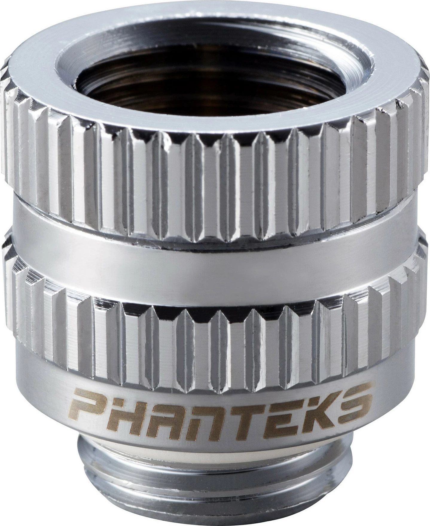 Adapter rrotullues Phanteks Glacier M-F, G1/4 mashkull-në-femër, krom argjendtë