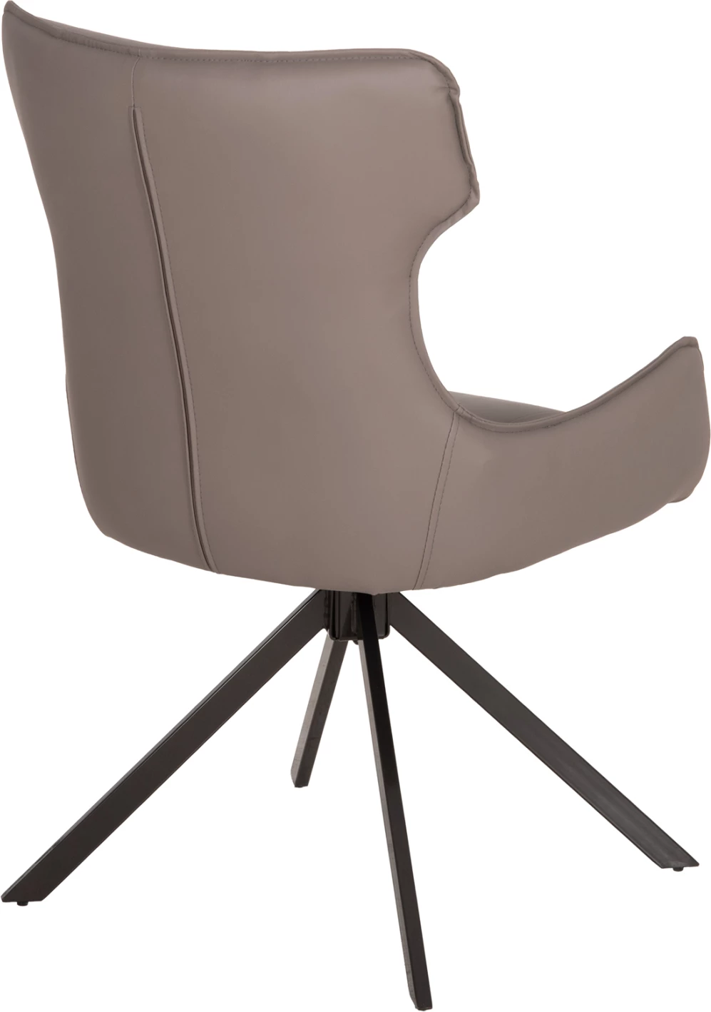 Karrige ngrënie Kira, PU lëkurë ngjyrë gri, këmbë metalike të zeza, 56x60x85cm, set 2 copë